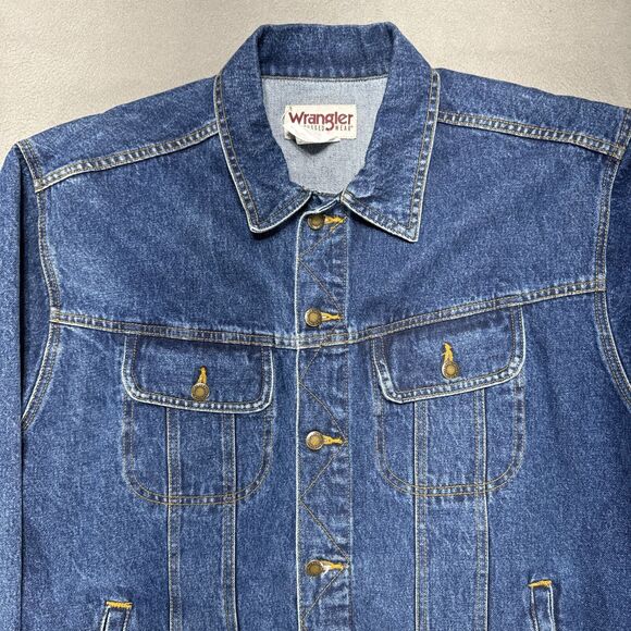 Wrangler Jean Jacket Mens Extra Large Blue Rugged Wear Trucker Denim RJK30AN - Picture 1 of 16